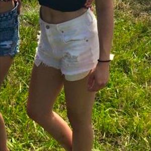 Cutoff white booty shorts